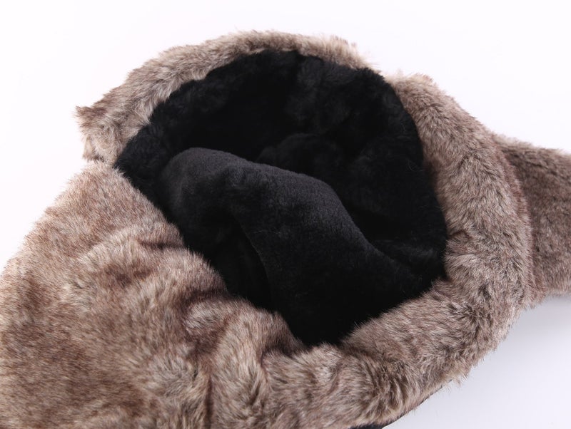 Connectyle Mens Womens Warm Trapper Hat Windproof Winter Hunting Aviator Hat with Ear Flap Navy Blue - Image 4